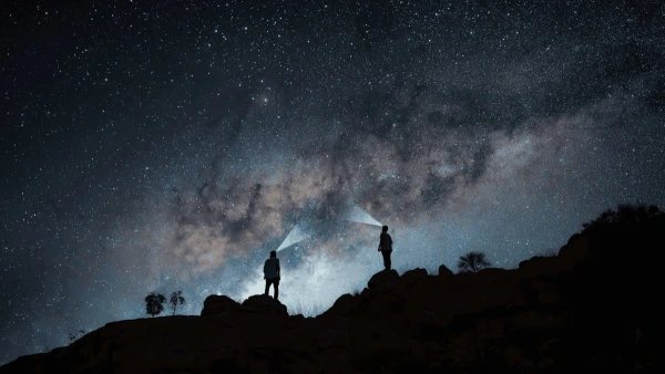 Stargazing Under the Orange Sky
